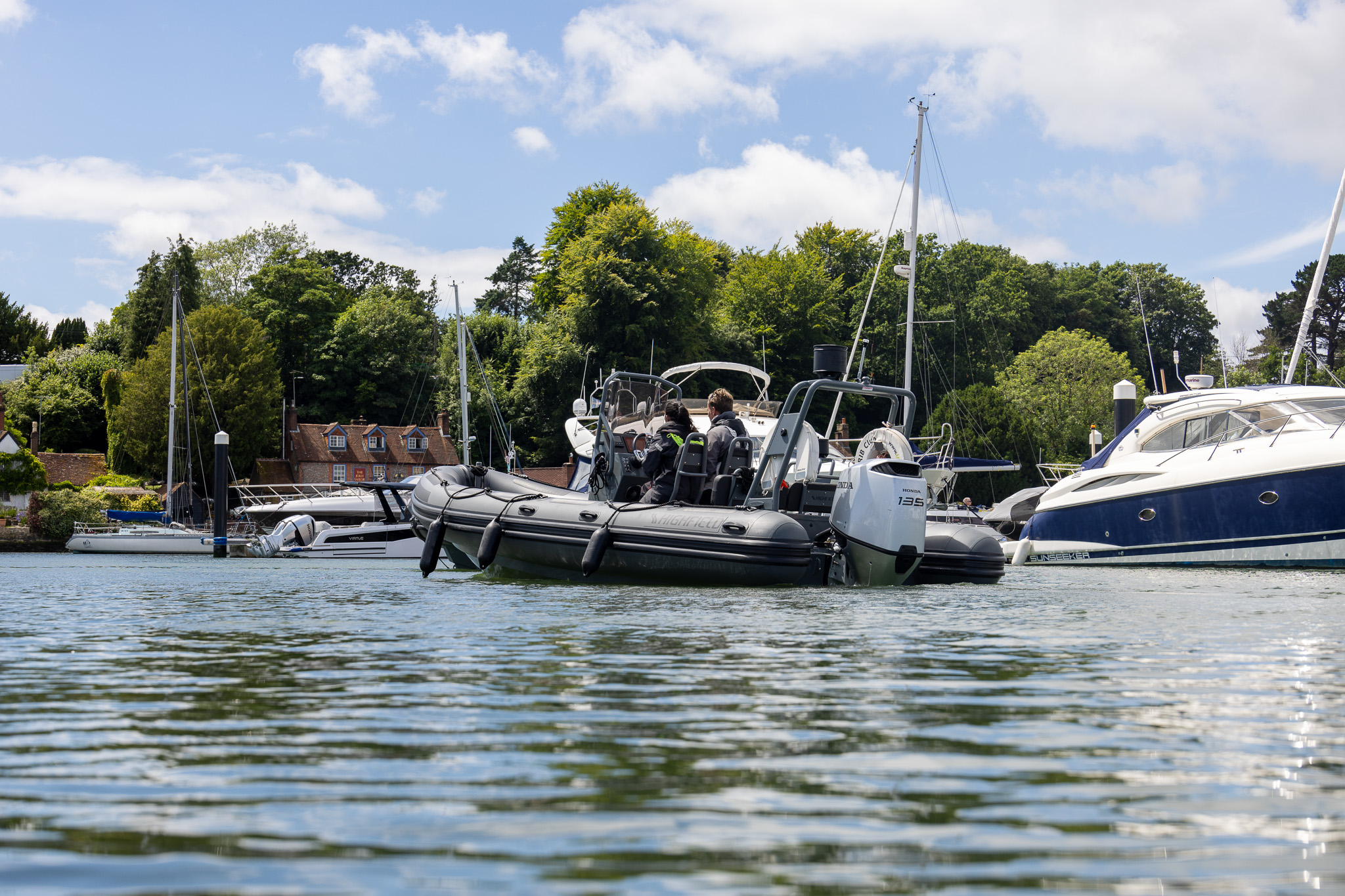 RIB moored at the marina